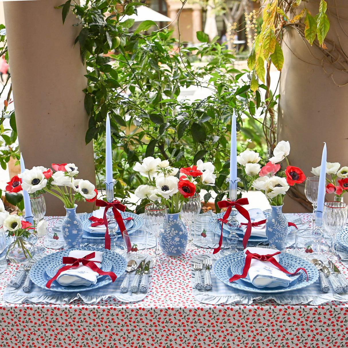 Blue Basketweave Dinner & Starter Plates (Set of 8)