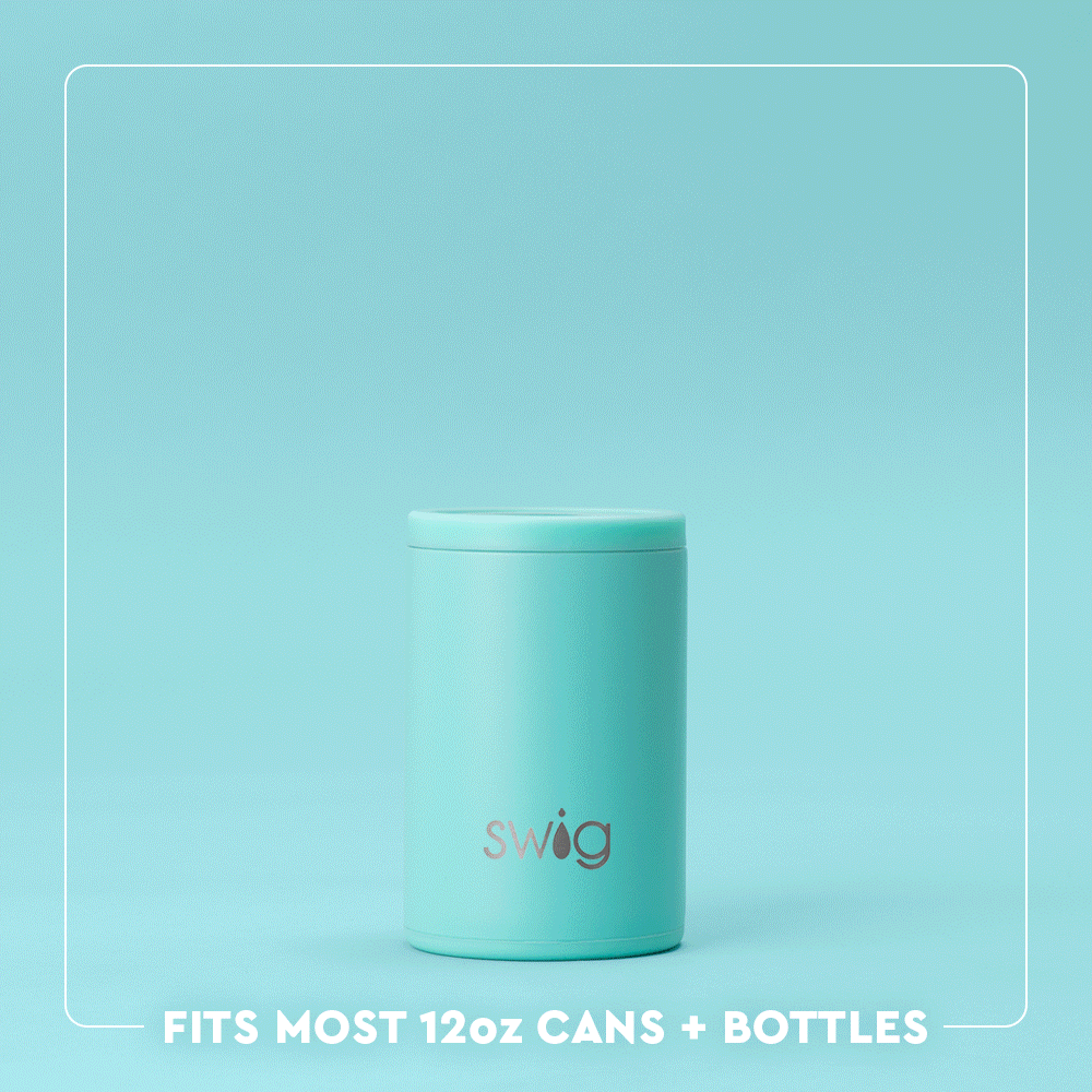 Enfriador de latas y botellas de color rosa intenso (12 oz)