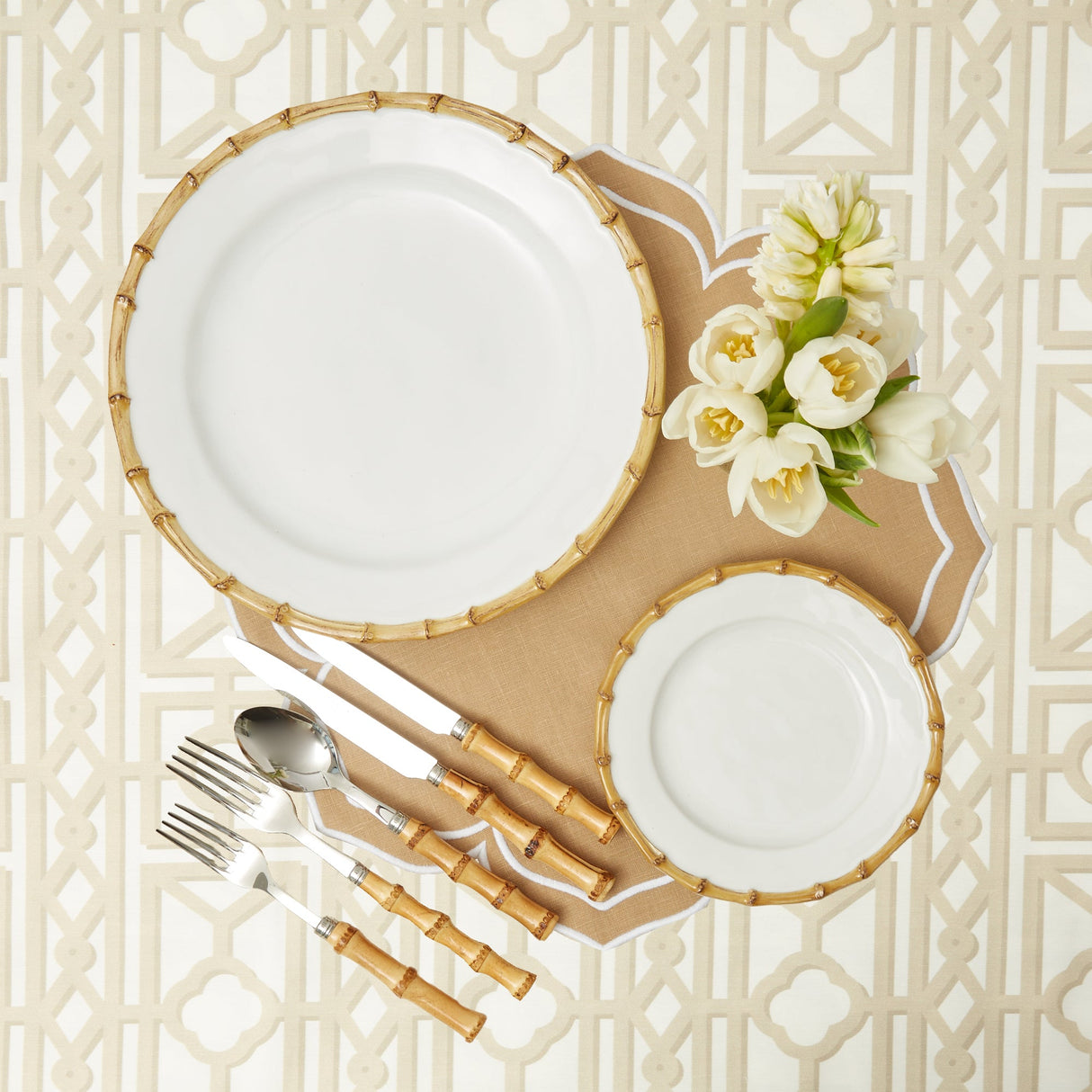 Nancy Bamboo Dinner & Starter Plates (Set of 8)