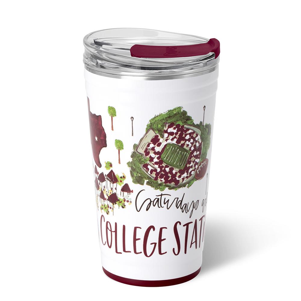 Vaso para fiestas de los sábados en College Station (24 oz)
