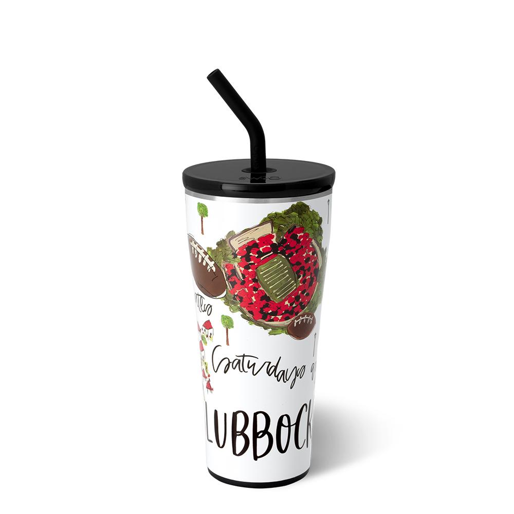 Vaso con pajita (32 oz) de los sábados en Lubbock