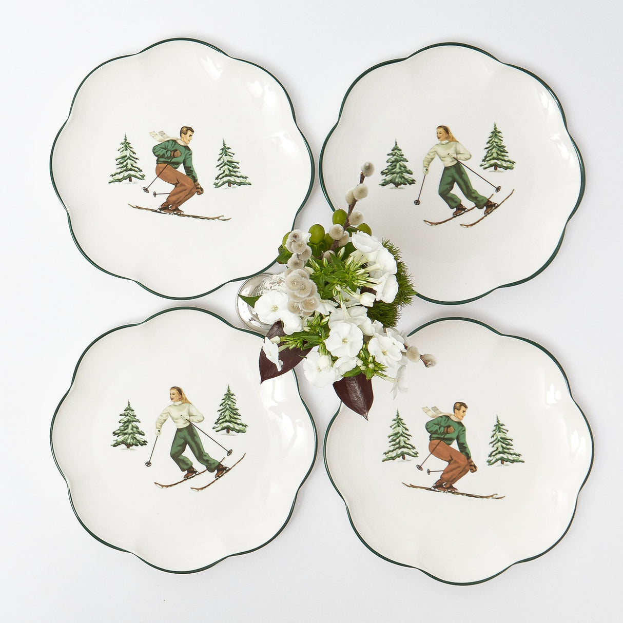 Heidi & Hans Skier Dinner Plate (Set of 4)
