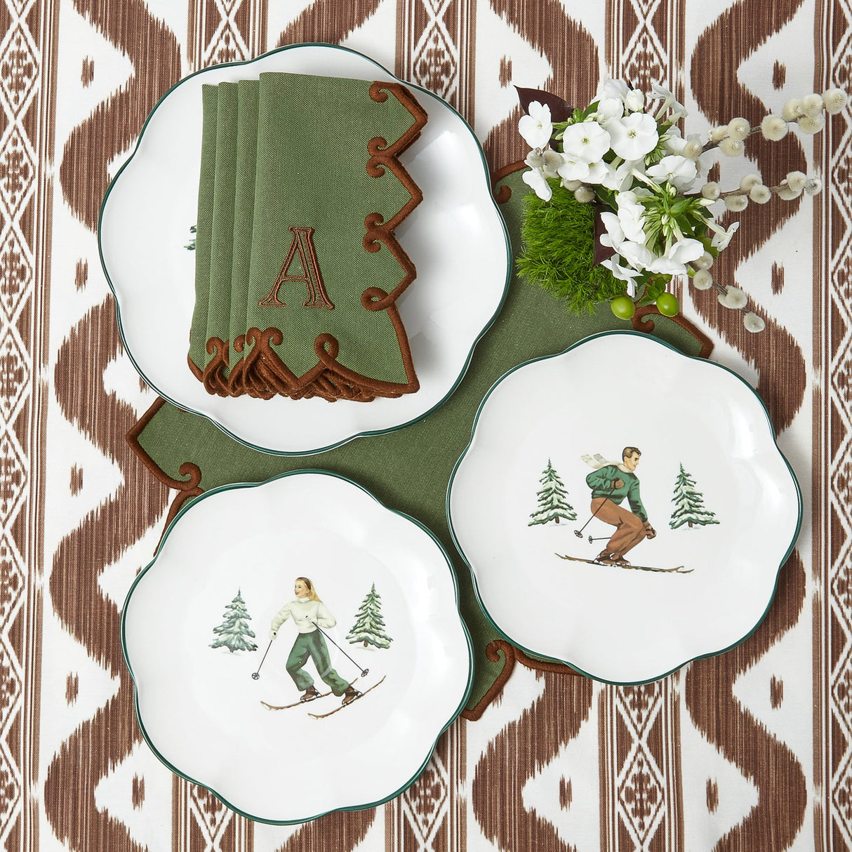 Heidi & Hans Skier Dinner Plate (Set of 4)