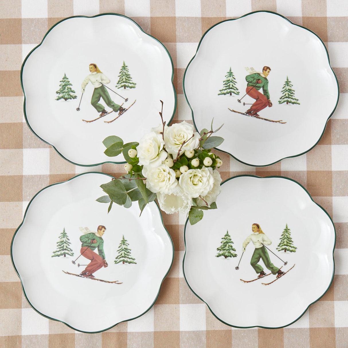 Heidi & Hans Skier Dinner Plate (Set of 4)