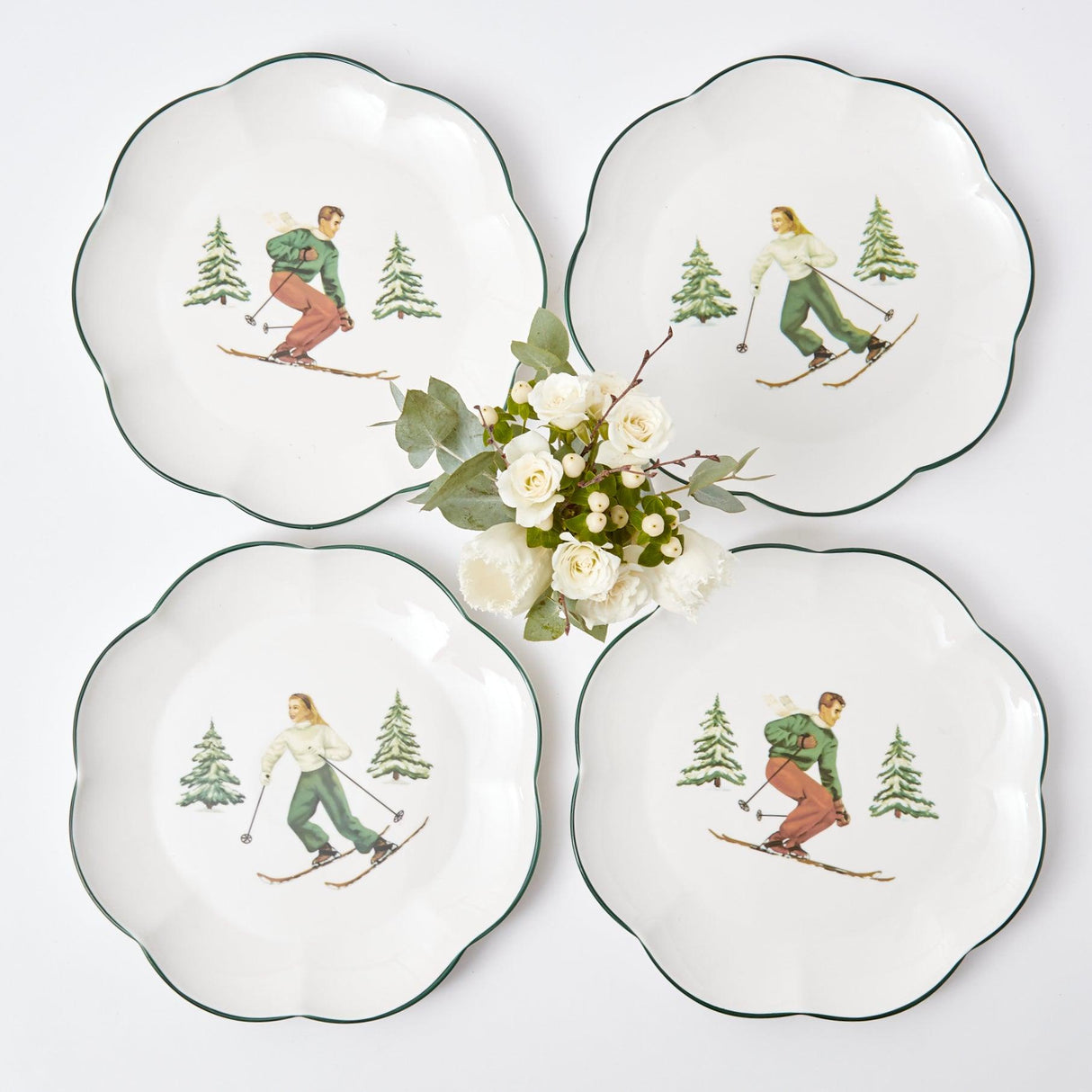 Heidi & Hans Skier Dinner Plate (Set of 4)