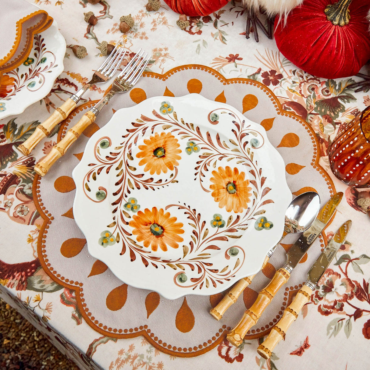 Autumn Flowers Dinner Plates (Set of 4)