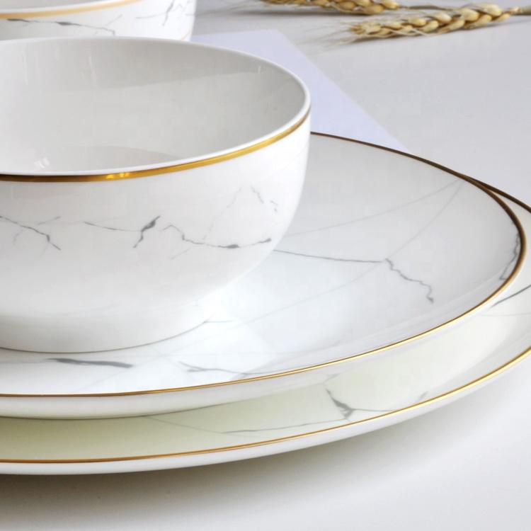 Marble and Gold Rim Bowl