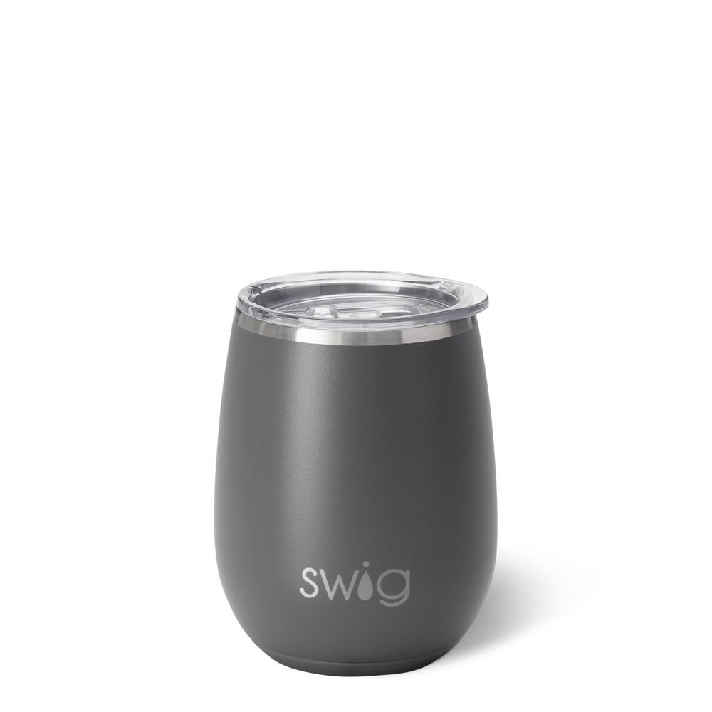 Grey Stemless Wine Cup (14oz)