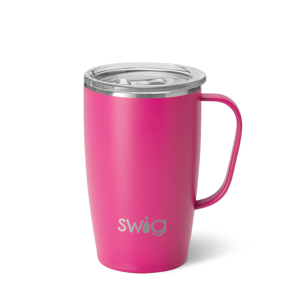 Taza de viaje rosa intenso (18 oz)