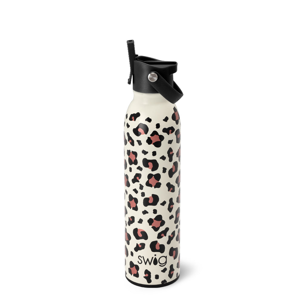 Botella con tapa y sorbo Luxy Leopard (20 oz)