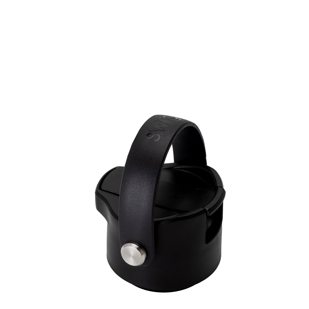 Tapa abatible negra + tapa para sorbos (botella de 26 oz)