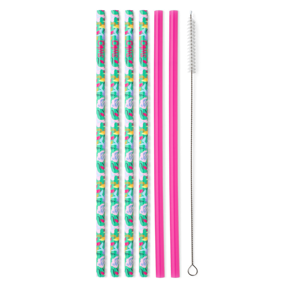 Paradise + Hot Pink Reusable Straw Set