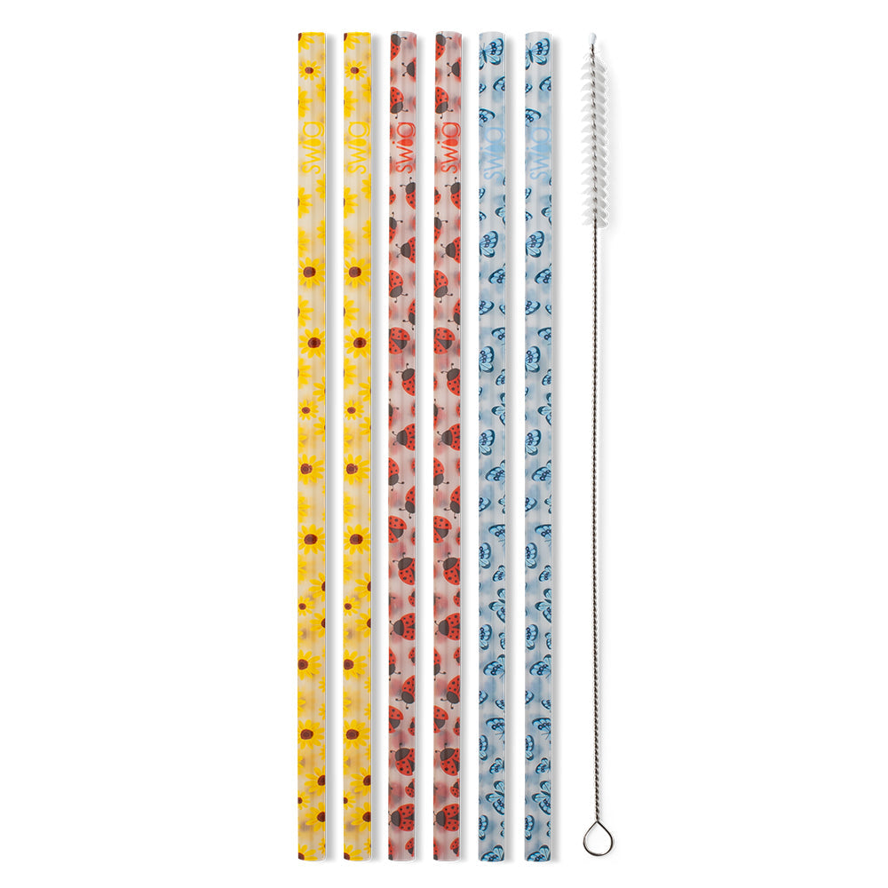 Juego de pajitas reutilizables para picnic