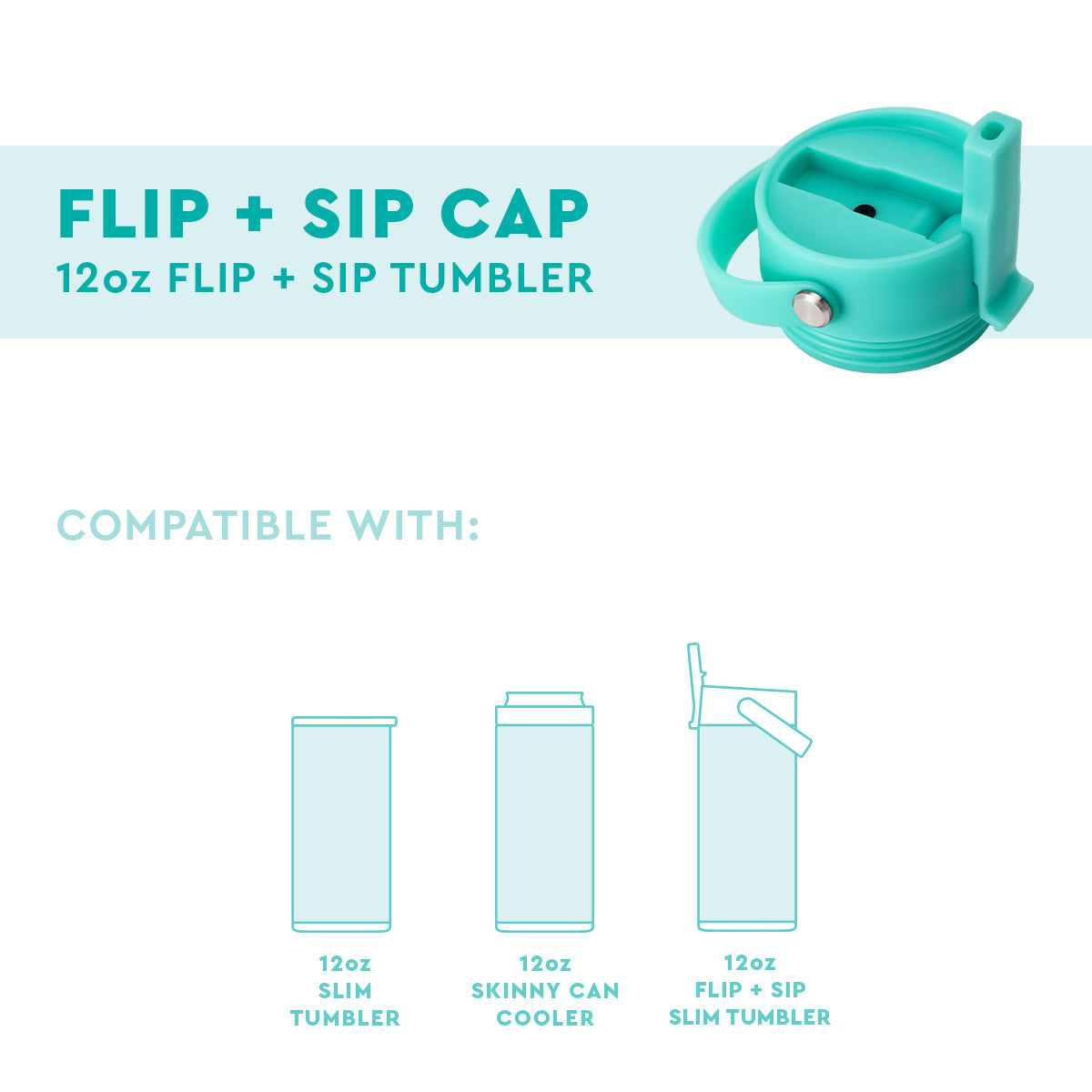 Aqua Flip + Tapa para sorbos (vaso delgado de 12 oz)