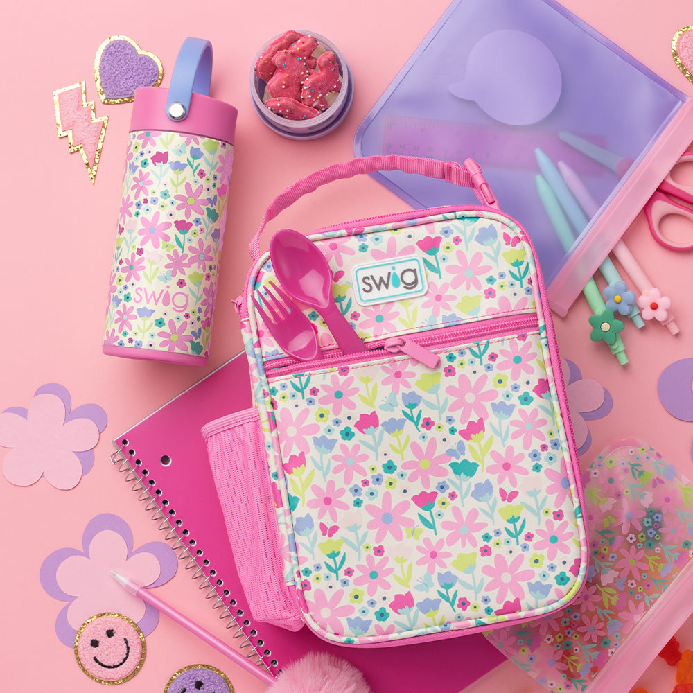 Vaso delgado Flip + Sip de Flower Power (12 oz)