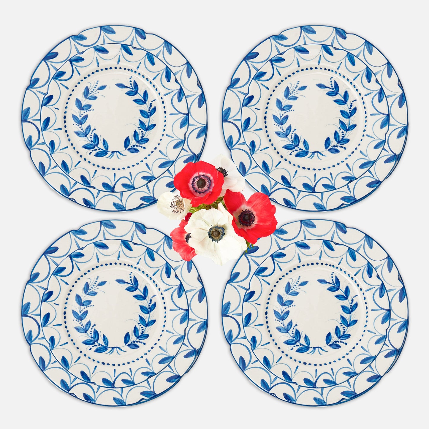 Elizabeth Blue Garland Dinner & Starter Plates (Set of 8)