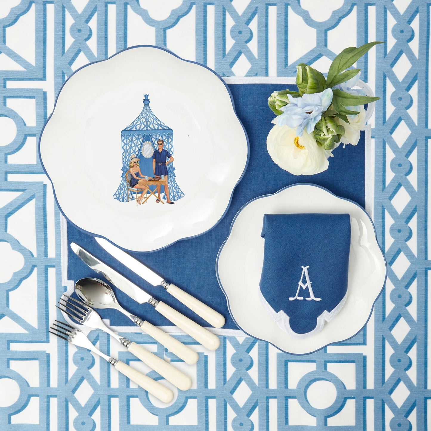 Ikat Pavilion Dinner Plates (Set of 4)