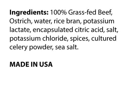 Peppered Grass-Fed Beef & Ostrich, 10 Sticks