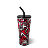Fanzone Black + Red Straw Tumbler (32oz)