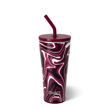 Fanzone Maroon + Black Straw Tumbler (32oz)