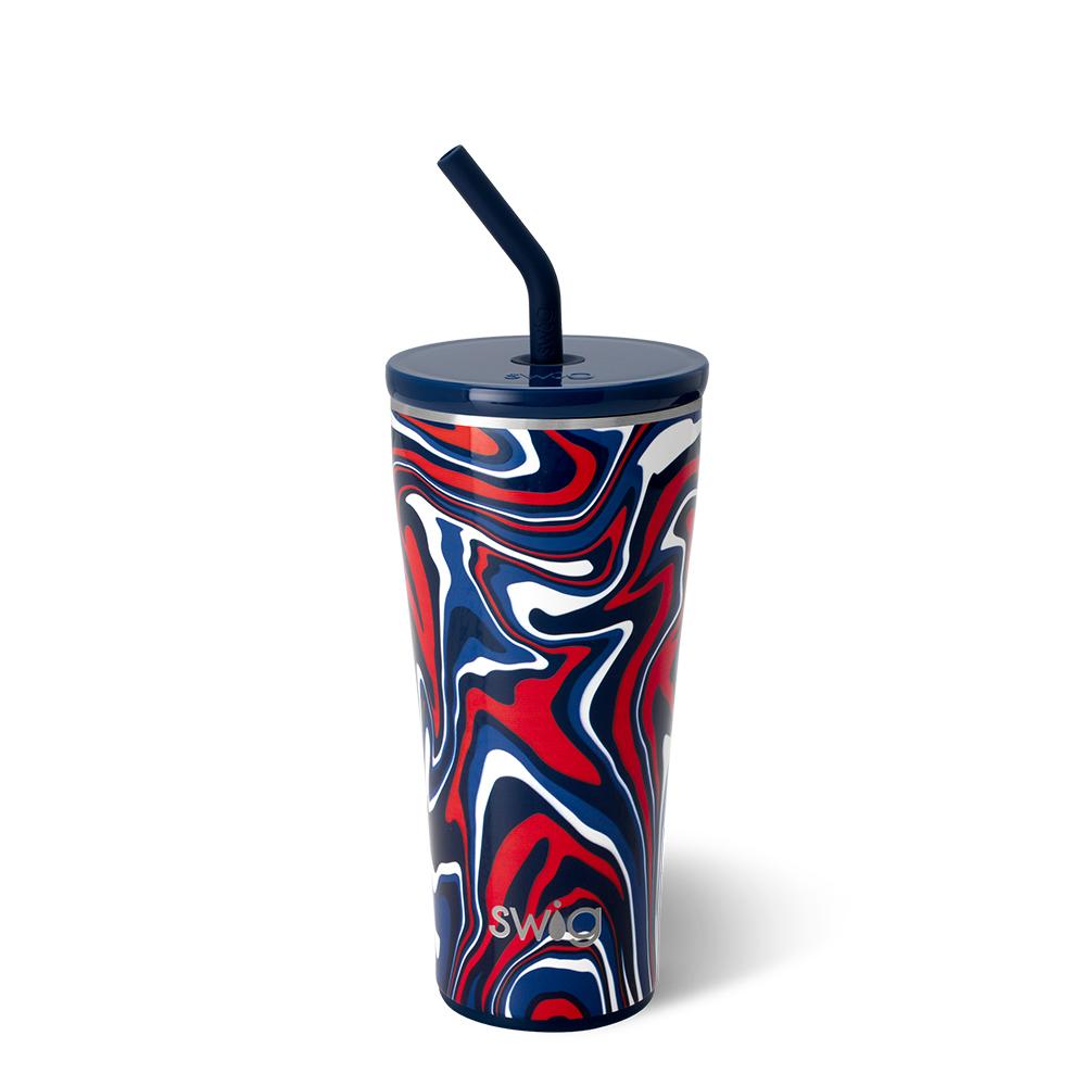 Fanzone Navy + Red Straw Tumbler (32oz)