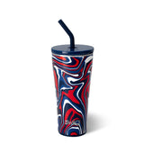 Fanzone Navy + Red Straw Tumbler (32oz)