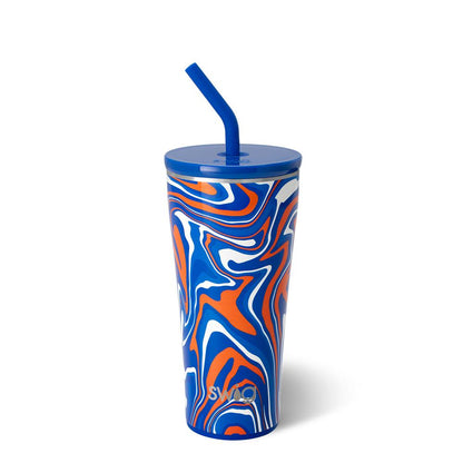Vaso con pajita Fanzone Royal + Orange (32 oz)