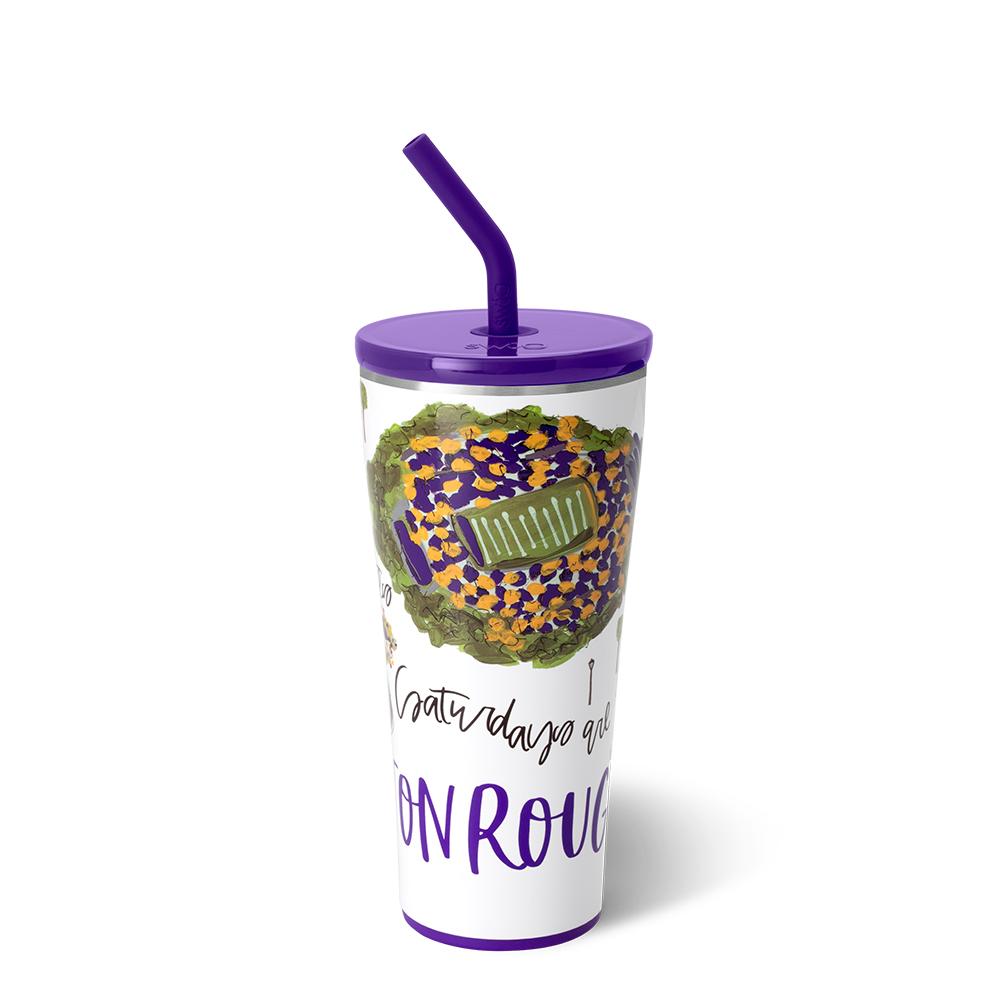 Vaso con pajita (32 oz) de los sábados en Baton Rouge