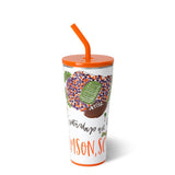 Vaso con pajita (32 oz) de los sábados en Clemson
