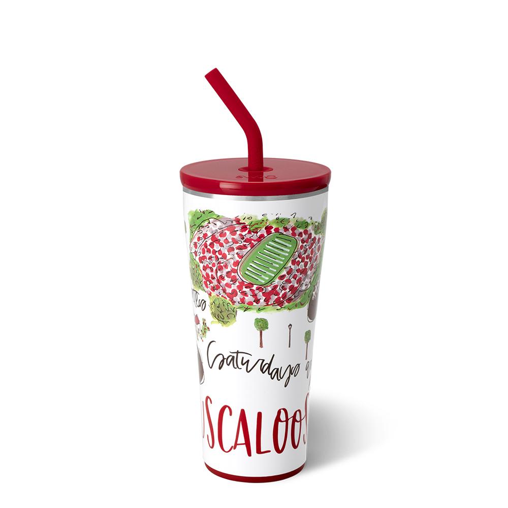 Vaso con pajita (32 oz) de los sábados en Tuscaloosa