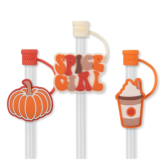 Juego de adornos de pajitas con forma de Pumpkin Spice Girl