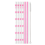 Faboolous + Pink Glitter Reusable Straw Set
