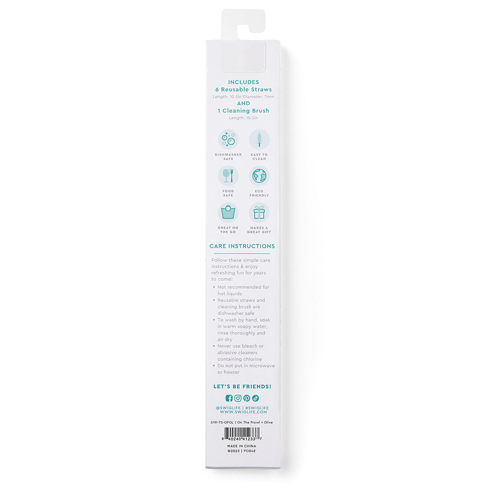 On The Prowl + Olive Reusable Straw Set