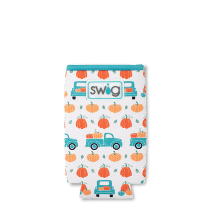 Refrigerador de latas delgado con parche de calabaza
