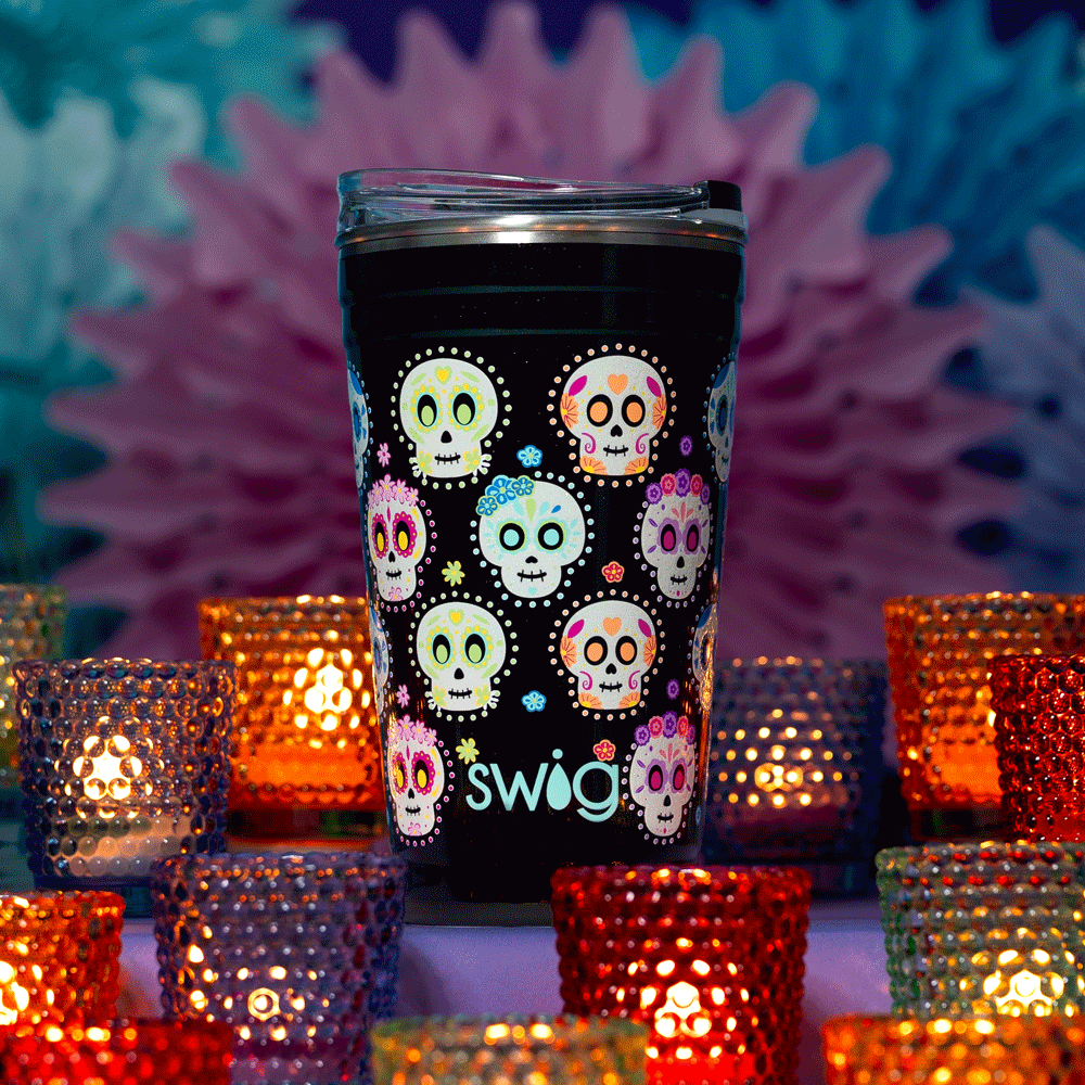 Vaso de fiesta con forma de calavera de azúcar (24 oz)