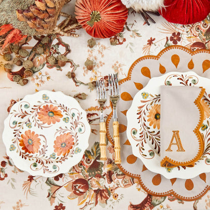 Autumn Flowers Starter Plates (Set of 4)