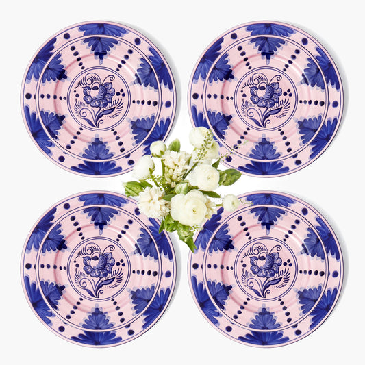 Kamari Pink & Blue Dinner & Starter Plates (Set of 8)