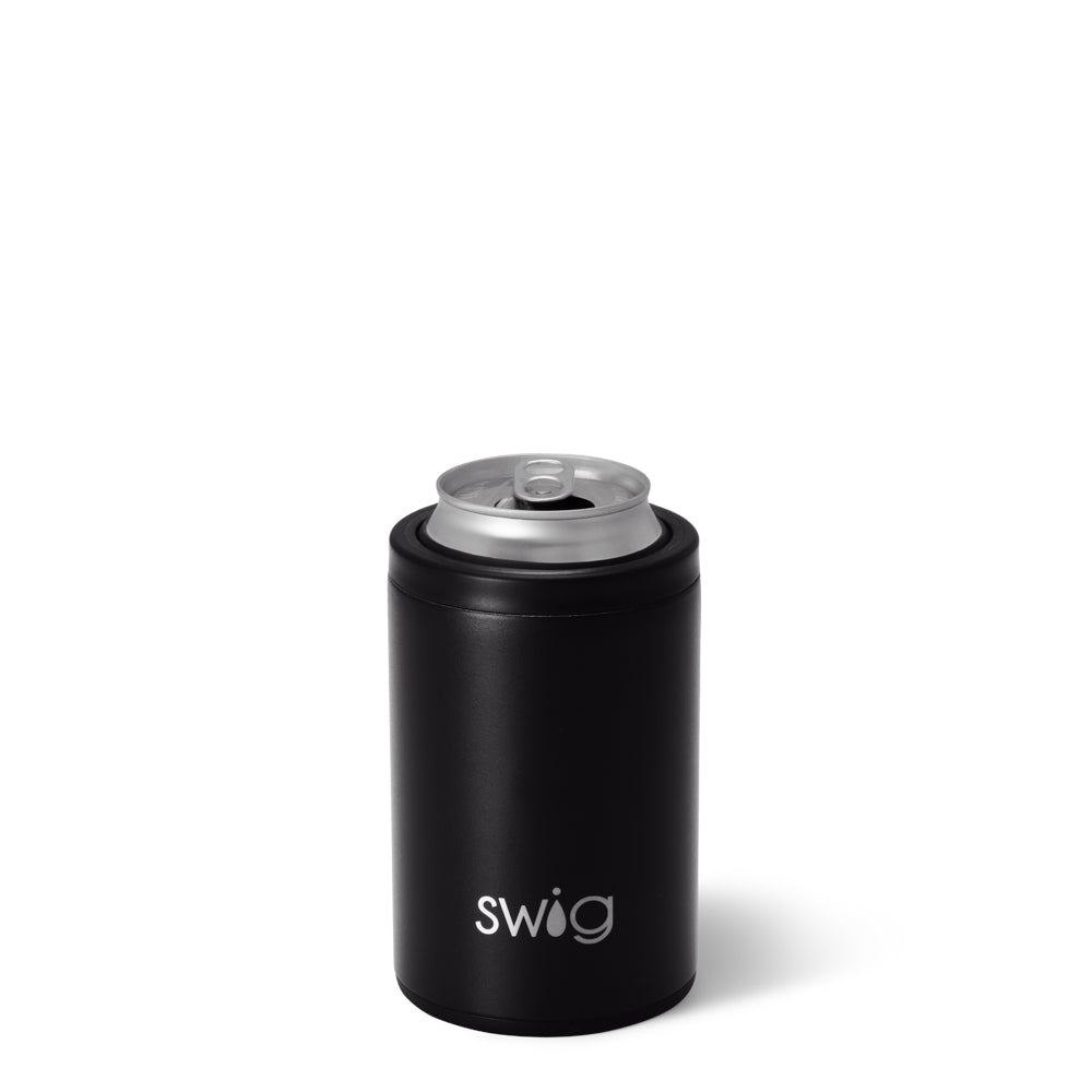 Enfriador de latas y botellas de color negro (12 oz)