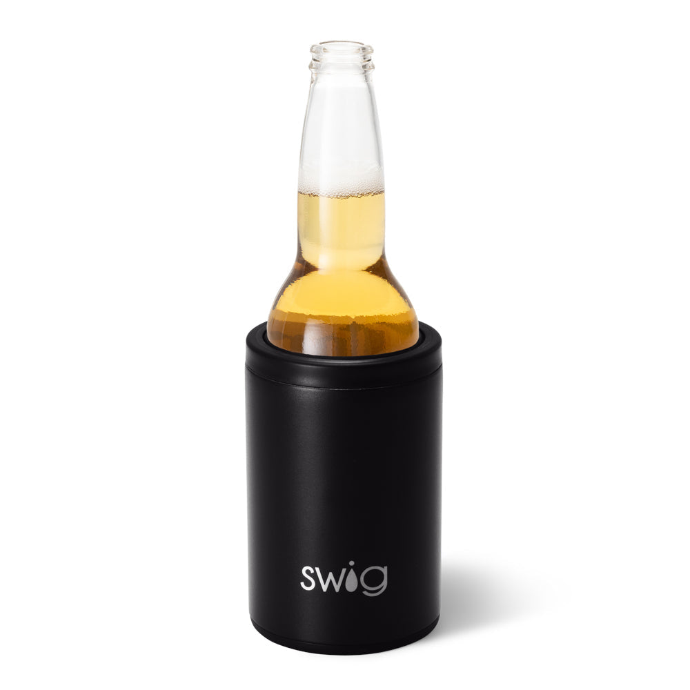 Enfriador de latas y botellas de color negro (12 oz)