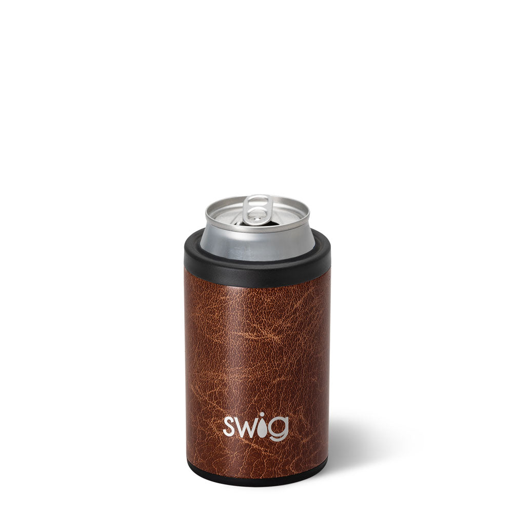 Enfriador de botellas y latas de cuero (12 oz)
