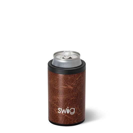 Enfriador de botellas y latas de cuero (12 oz)
