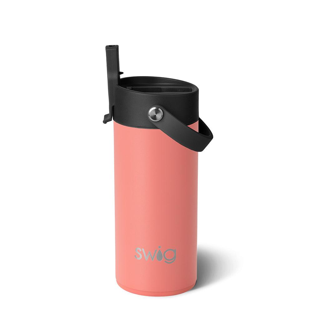 Vaso delgado Coral Flip + Sip (12 oz)