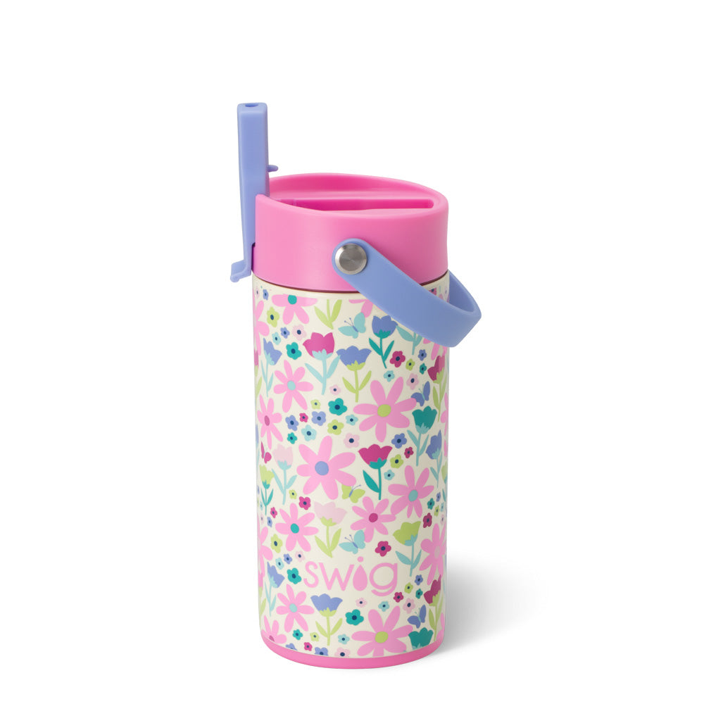 Vaso delgado Flip + Sip de Flower Power (12 oz)