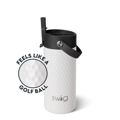 Vaso delgado con forma de pelota de golf Flip + Sip (12 oz)