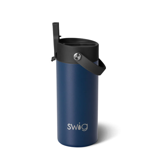 Navy Flip + Sip Slim Tumbler (12oz)