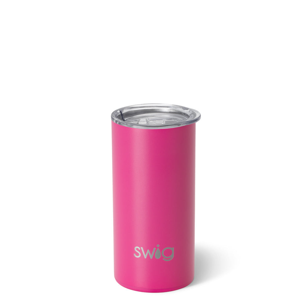 Vaso delgado de color rosa intenso (12 oz)