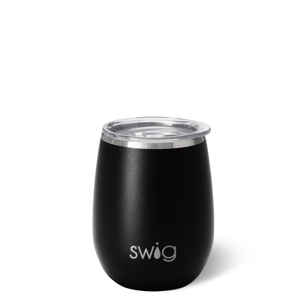 Copa de vino negra sin tallo (14 oz)