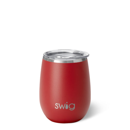 Copa de vino sin tallo color carmesí (14 oz)