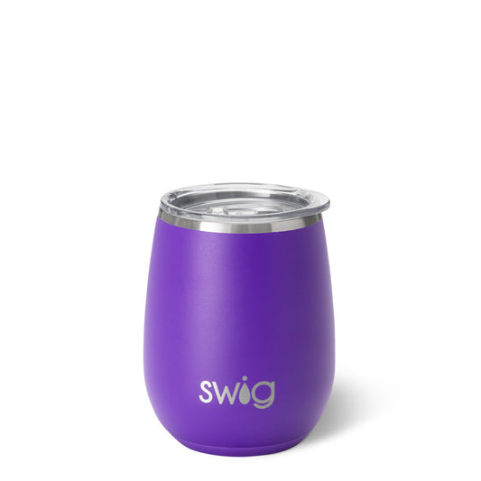 Copa de vino sin tallo morada (14 oz)