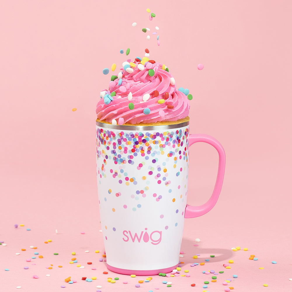Taza de viaje con forma de confeti (18 oz)